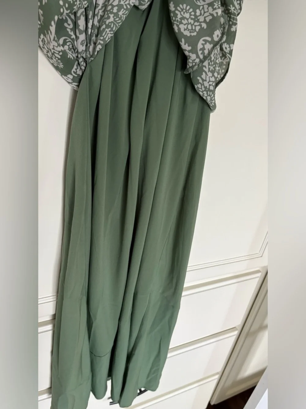Abercrombie & Fitch Ruffle Sleeve Maxi Dress, Green, L - Picture 5 of 16